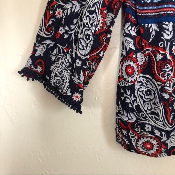 ❤️5/$25 SALE Target Xhilaration Floral Paisley Multicolor Open Cardigan Sweater - Picture 4 of 8